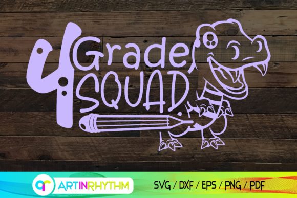 4th Grade Dinosaur Svg, Grade School Svg Graphics