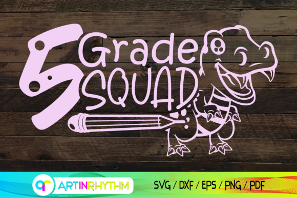 5th Grade Dinosaur Svg, Grade School Svg Graphics