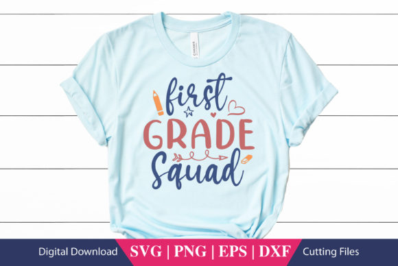 First Grade Squad School SVG Cut File for Crafts and Graphics