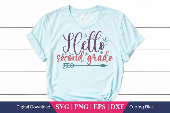 Hello Second Grade School SVG File: A Vibrant Graphic Asset for Creative Projects