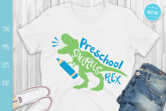 Preschool Saurus Rex Svg, School Svg Graphics and Crafts