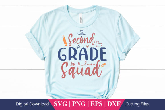 Second Grade Squad School SVG Cut File for Crafts and Graphics