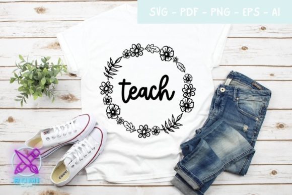 Teacher Floral Wreath SVG: A Versatile Graphic for Crafts and Branding