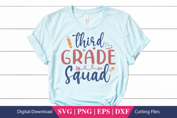 Third Grade Squad School SVG Cut File: A Graphic Design Asset for Creative Publishers